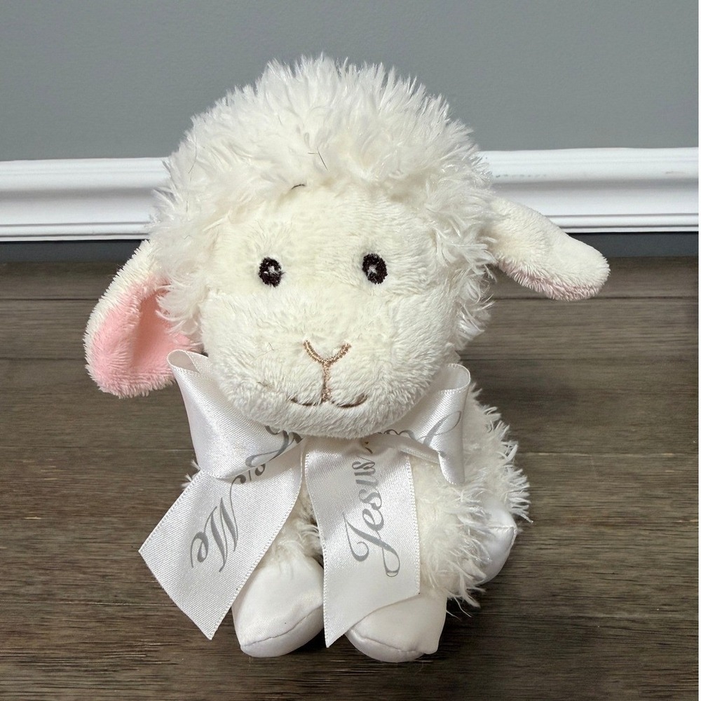 Aurora Baby Lamb Plush Jesus Loves Me White Sheep Stuffed Animal Religious